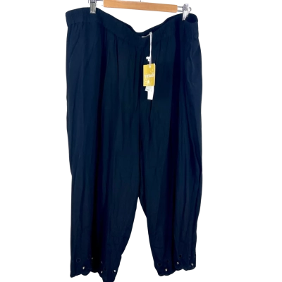 Virtuelle Blooming Wide Leg Crop Pants Black - Size 24