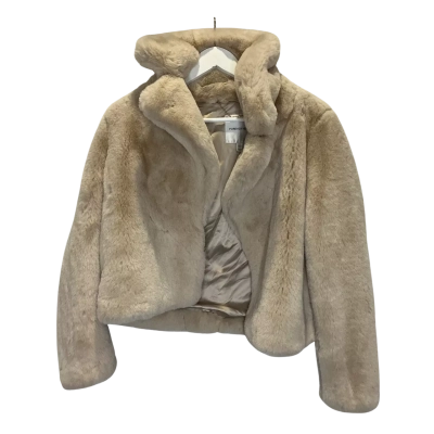 Forever New Womens  Size 8 Fur Coat / Winter Coat Natural / Nude 