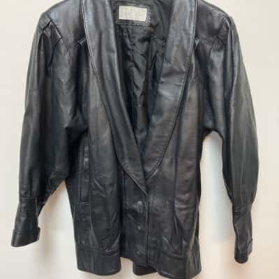 Gwynn jones  Womens  Size 12 Leather Jacket Black  