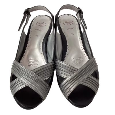 Homyped Womens  Size 7.5 Wedges Black  / Grey RRP $129.95