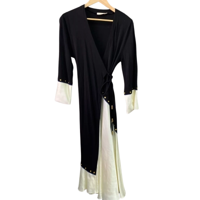 Tory Burch Womens  Size S Wrap Dress Black  / White 