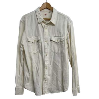 Levi's Mens Size M Cream Denim Shirt  