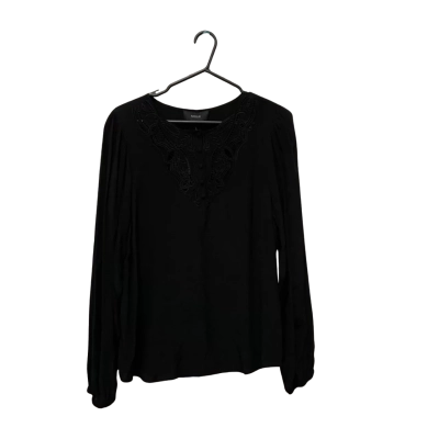 Basque Womens  Size 10 Long Sleeve Top Black  