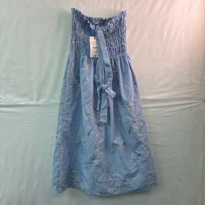Zara Womens Size XS Strapless Dress Blue BNWT