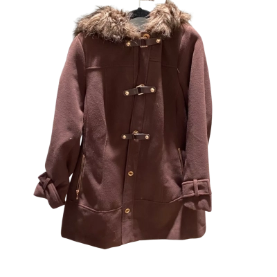 City Chic Womens  Size S Hooded Jacket / Winter Coat Brown   PLEASE READ DESCRIPTION