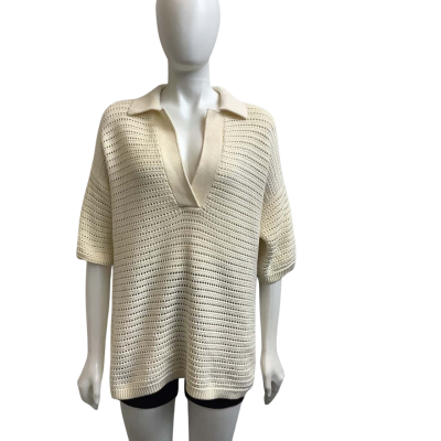 COS Womens  AUS Size 12-14 Knit Polo  Cream