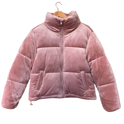 Decjuba Pink Velvet Puffer Jacket Size S 