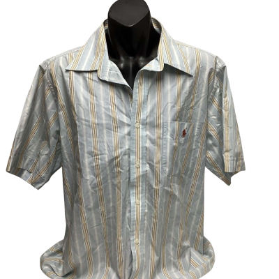 Vintage Polo Ralph Lauren shirt,  Size XL , Beige / Blue / Brown / Cream 