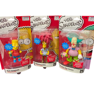 The Simpsons 25 Years Talking Figure Set – Bart Simpson & Krusty the Clown with Sideshow Bob