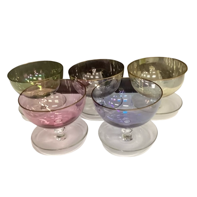 Vintage Harlequin Glass Desert Bowls