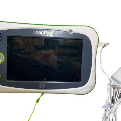 a LeapFrog LeapPad Ultimate kids' tablet in White/Green