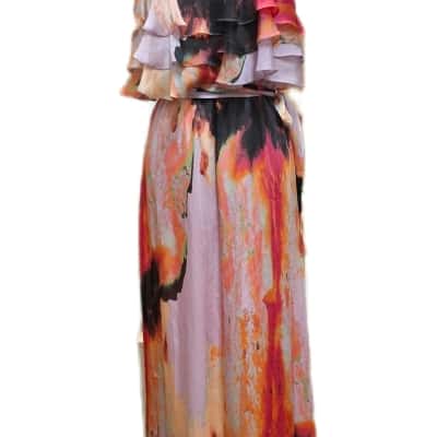 Honey and Beau Womens  Size 10 Maxi Dress Multicoloured 