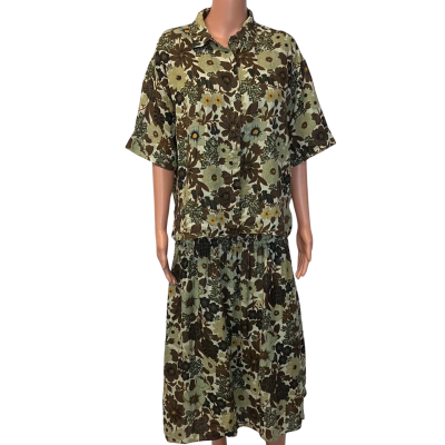 SIR the Label Womens Blouse and dress Size 1 /AU 8 Brown / Floral / Green / Multicoloured 