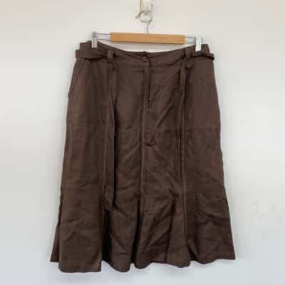 Anthea Crawford Brown Knee Length Skirt  Size 14 