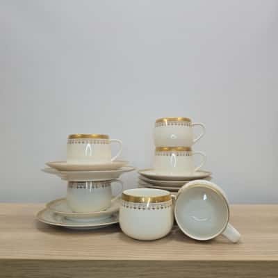 Seyei fine China 'Gold Lace' 6 Piece Tea Cup Trio Set
