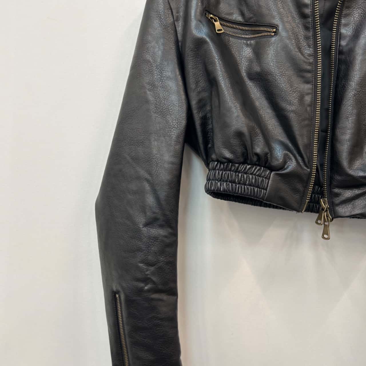 Edacity Studio cropped bomber jacket Size XS Black (s) - Used Good ...