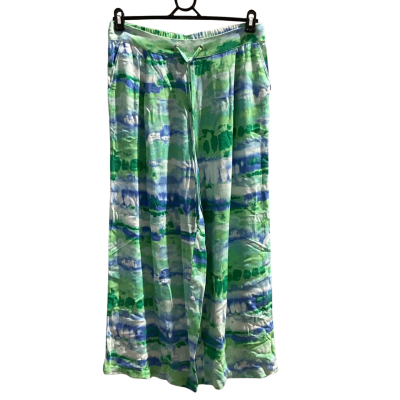 BNWT Katies Womens  Size 10 Casual Pants / Wide Leg Pants Blue / Green / White 