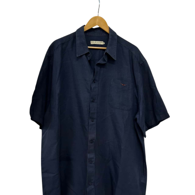 R.M. Williams Short Sleeve Linen Shirt Navy  Size XXXXXL 