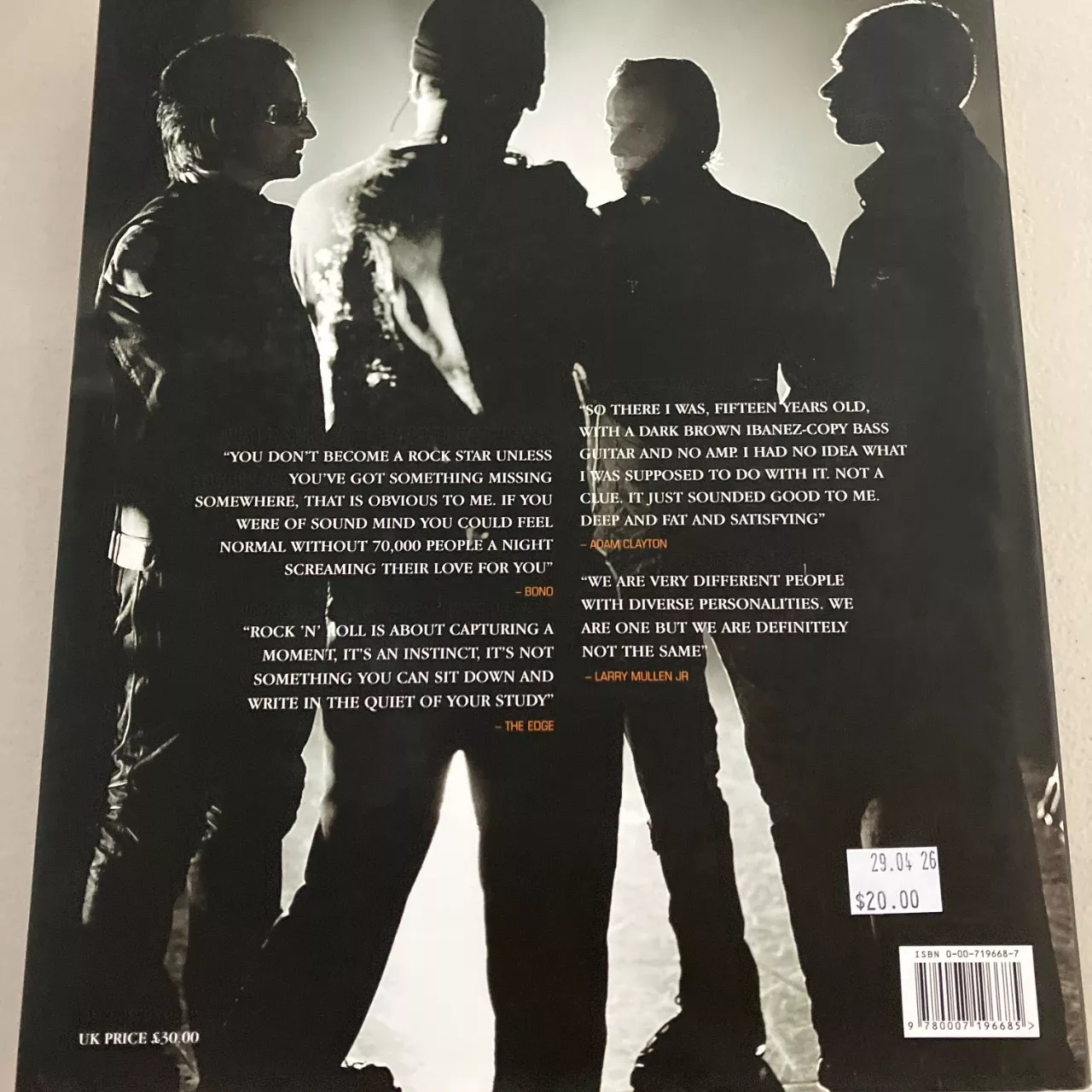 U2 by U2 by bono, the edge, Adam Clayton, Larry Mullen jr.
