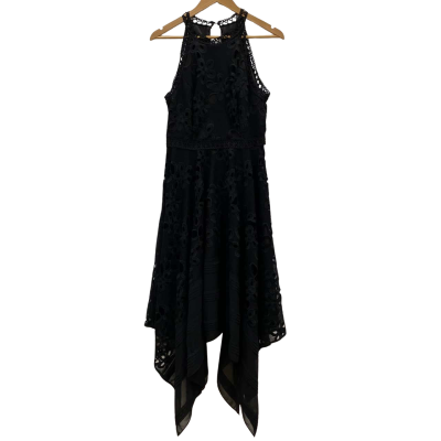 Portmans Women's Dress With Asymmetric Flare  Size 10 Black  