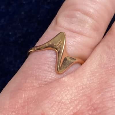 Stamped 375 Heart Beat Ring