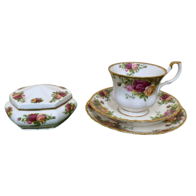Old Country Roses Trio Tea Set & Trinket Box
