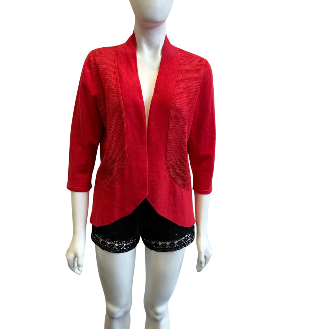 Black Pepper Women's Size M Open Cardigan Red (s)