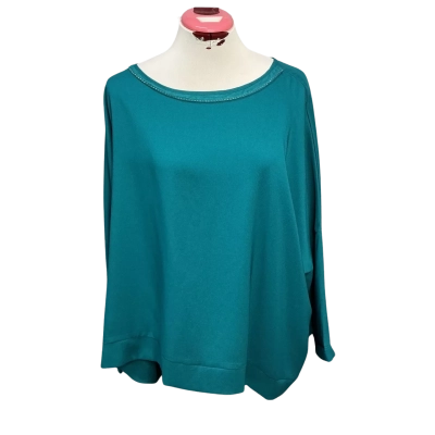 Liz Jordan Womens  Size L 3/4 Sleeve Top Emerald