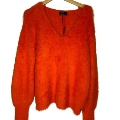 Monari Womens  Size 40 V-Neck Jumper Orange 