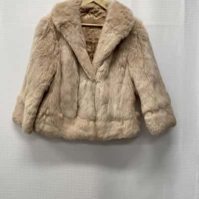  Womens Fur Coat Beige 