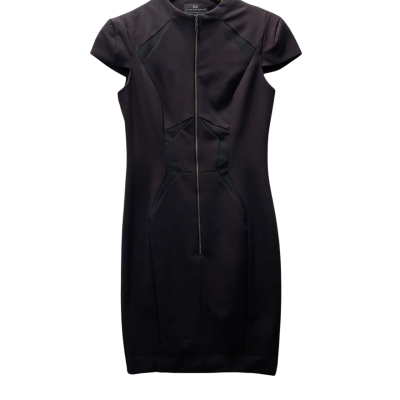 Cue Womens  Size 8 Short Sleeve Dress  Black  / Purple 