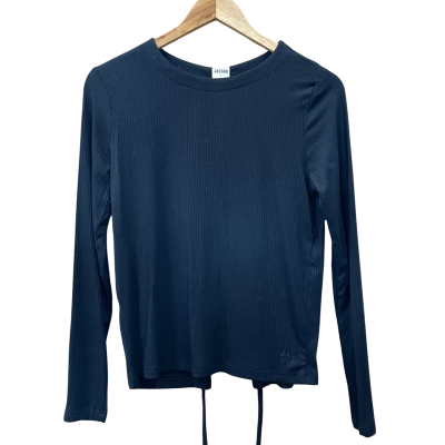 Jaggad Black Rib Tie-Back Top Size L