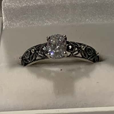 Sterling Silver Filigree Statement Ring - Size Z / US 12