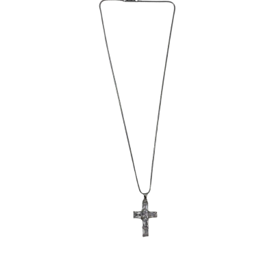 Unbranded Unisex Shiny Cross Pendant + Chain Costume Jewellery 