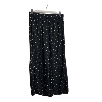 Witchery Womens Size 10 Wide Leg Pants Black  / Polka Dot 