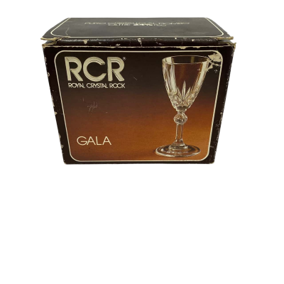 Set Of 6 RCR Italy Crystal Wine Glasses 