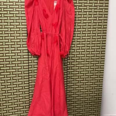 BNWT RRP $279.99 Sheike English Rose Women's Maxi Dress Red size 8 Wedding Party Birthday Mum Designer Longsleeve Vneck Present Gift