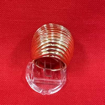  Women's Gold Tone Ribbed Dome Ring 