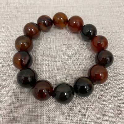 Women's Beaded Bracelet With Stones Black / Brown 
