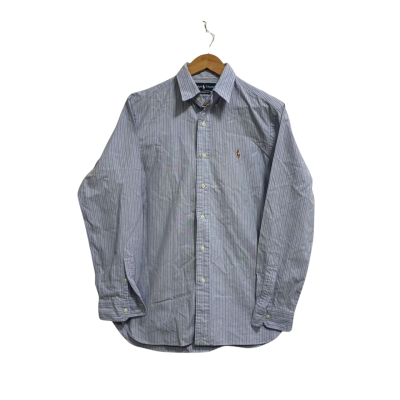 Ralph Lauren Mens Size M Blue Pinstripe Button Up Shirt