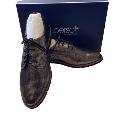 Supersoft Womens Flats Black  / Brown / Silver size 10