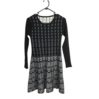Unbranded Stretch Knit Warm Long Sleeve Flared Dress