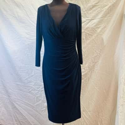 RALPH LAUREN Size 8 Cocktail Dress Navy Blue 