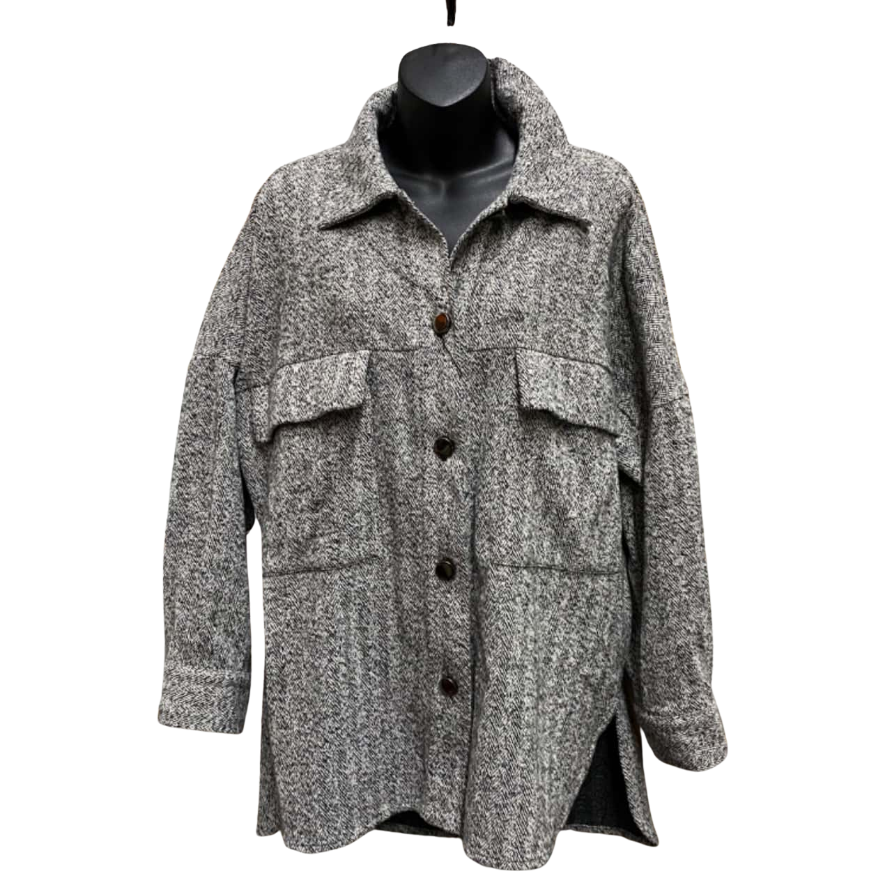 Zara Womens Size ML Grey Button Up Winter Coat