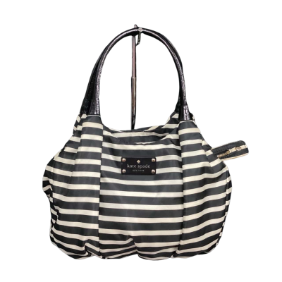 Kate Spade Handbag Black  / Off White / Striped 