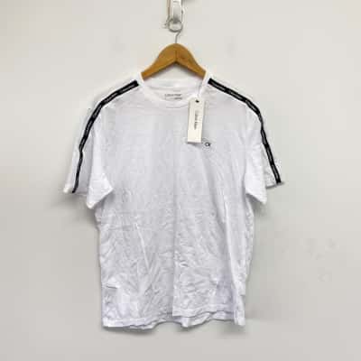 Calvin Klein Brilliant White Short Sleeve T-shirt Top  Size M 