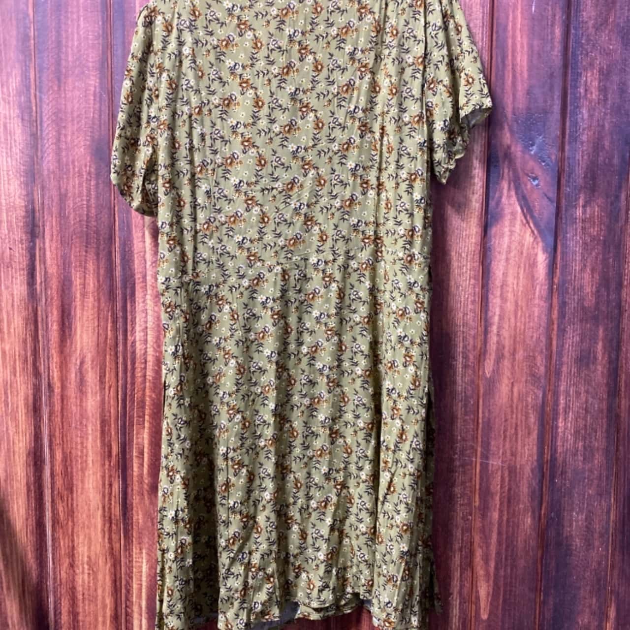 where to get 90s prom dresses 1990s does 1940s Floral Piped Tea Dress  Voluptuous Vintage