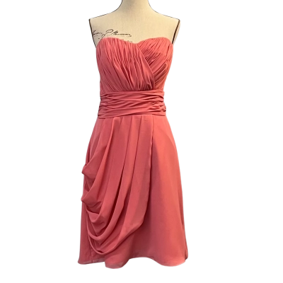Jordan Womens Size 8 Cocktail/Midi/Party/Shoestring Strap/Strapless Dress Pink