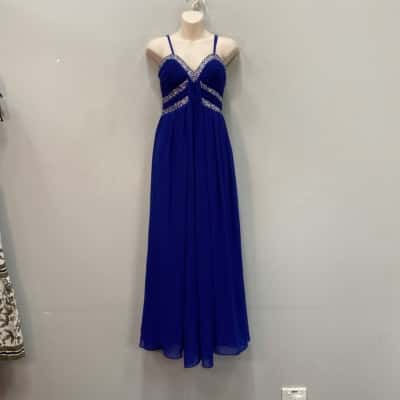Miss Anne Womens  Size S Formal Dress Royal Blue & Sequins