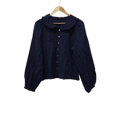 Sportsgirl Womens  Size 14 Button Up Top / Long Sleeve Top Navy Blue 